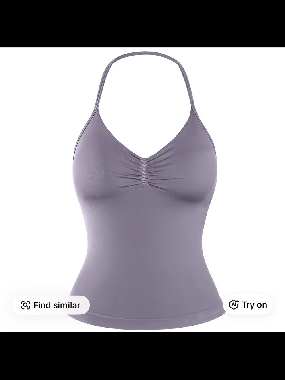 Women’s Ruched Front Halter Cami Tank - Lavender